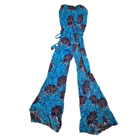 Fisico Cristina Ferrari Wide Leg Strapless Jumpsuit Made in Italy Small - Picture 1 of 9